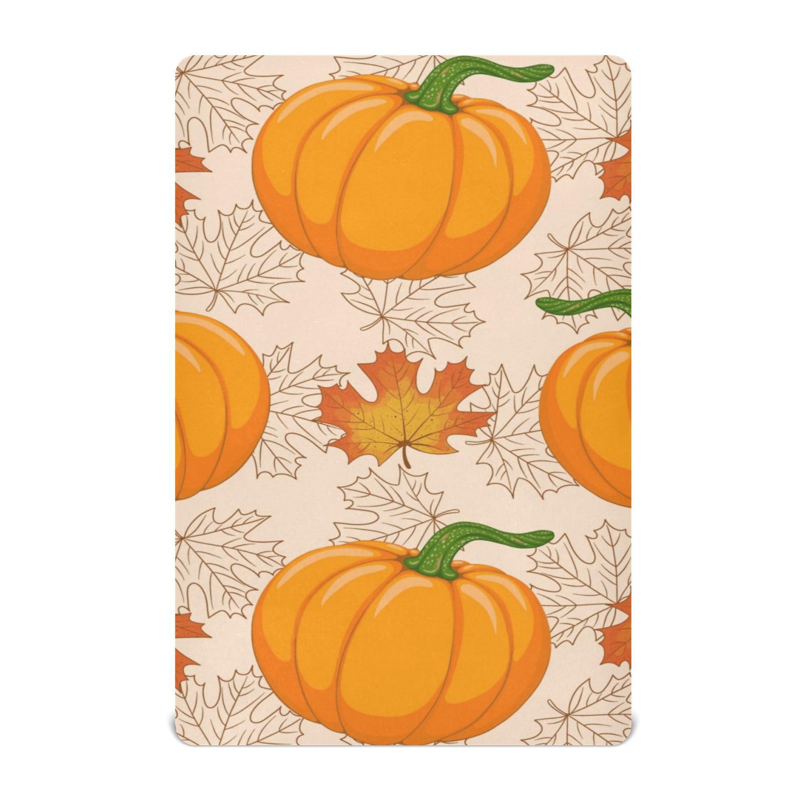 Moudou Autumn Harvest Pumpkin Playard Sheet for Boy Girls, Soft Breathable Fitted Toddler Sheet for Standard Playard Bed Mattress, 39 x 27 x 5 Inch