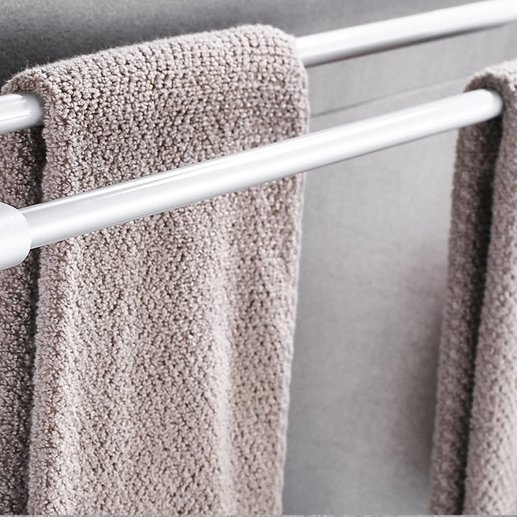 WDX - Wieszak na ręczniki łazienkowe łazienka przestrzeń aluminiowy wieszak na ręczniki podwójny pręt wieszak na ręczniki łazienka wieszak na ręczniki łazienka wieszak duża nośność (rozmiar: 70 cm)