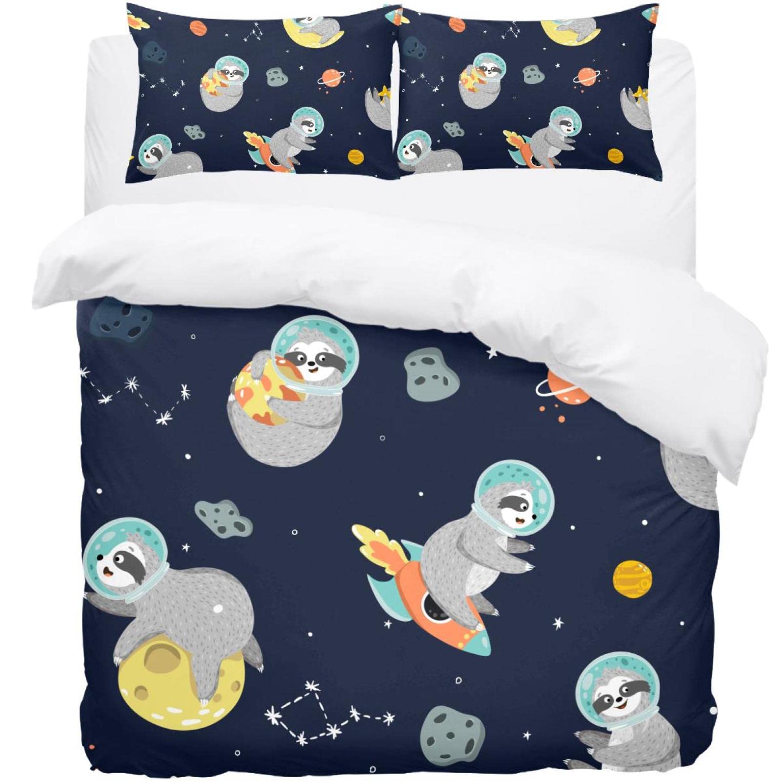 Parure de lit paresseux dans l'espace pour une chambre d'enfant magique et cosy