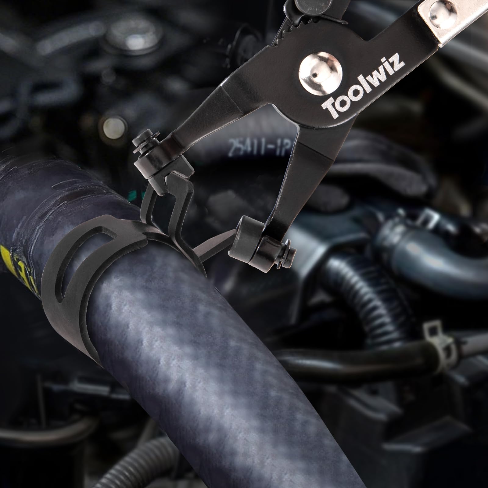 Toolwiz 120 szt. 6-25 mm zaciski do węży sprężynowych z obrotowymi szczypcami zaciskowymi do węża, 15 rozmiarów zacisków do węża, asortyment opasek sprężynowych, przewód paliwowy, wąż próżniowy