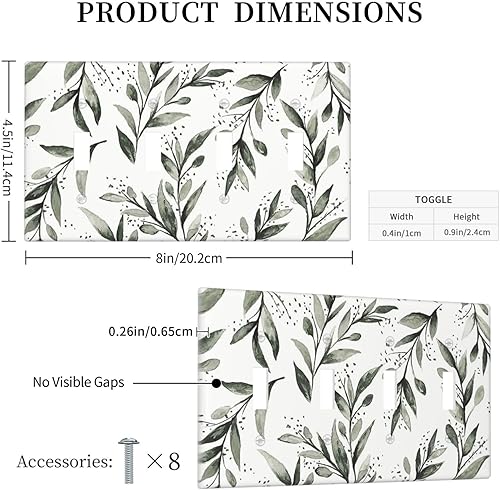 Miniatura 58 de Placa de pared dúplex de receptáculo de dispositivo de 1 gang de madera envejecida blanca gris con veta de tablón, cubierta de enchufe eléctrico de