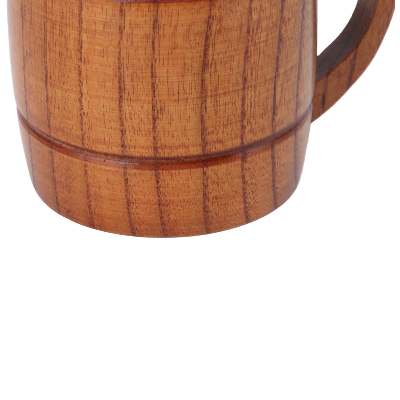 Ejoyous Kubek z Piwa Drewnianego, 300 Ml Drewniany Dzban Piwa z Uchwytem do Piwa Drewniany Kubki Piwo Kubki Pijące Filiżanki do Herbaty, Mleka, Piwa, Kuchni, Domowego Skalrypolu