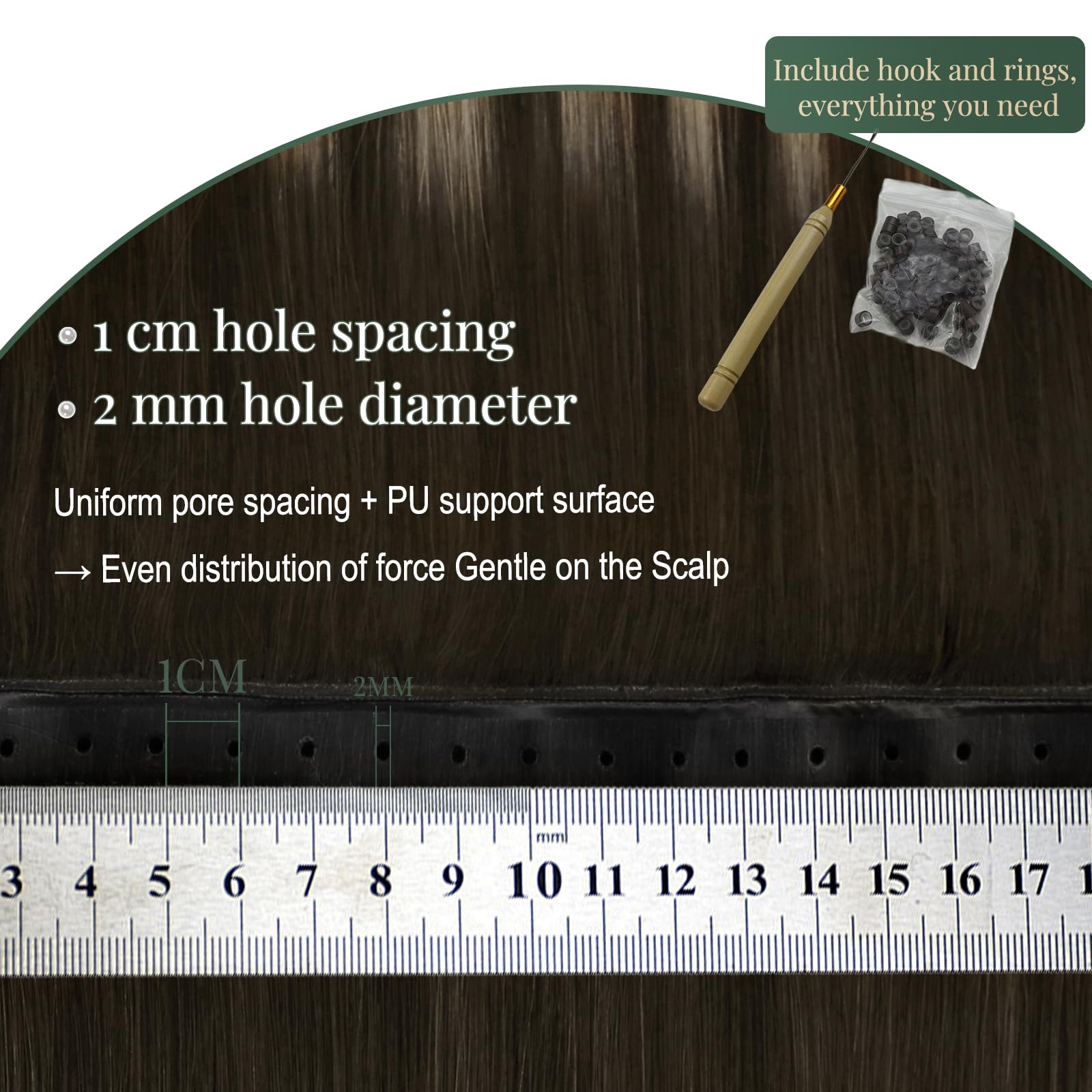 Ugeat Butterfly - Extension a tessitura in capelli veri, 45 cm, 100 g, #4