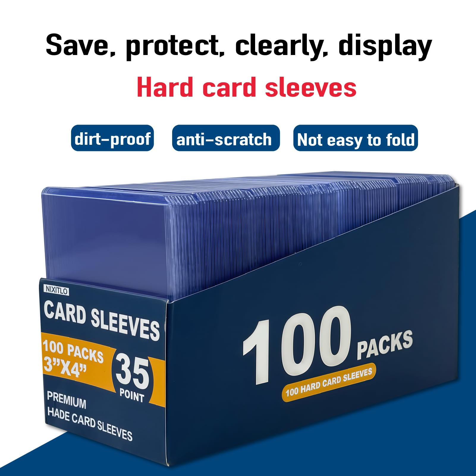 Nixitlo 1000 Hard Card Sleeves Toploaders for Cards for Protection for Baseball Football Premium Top Loaders for Cards, Ensuring Safety (1000 Hard Sleeves)