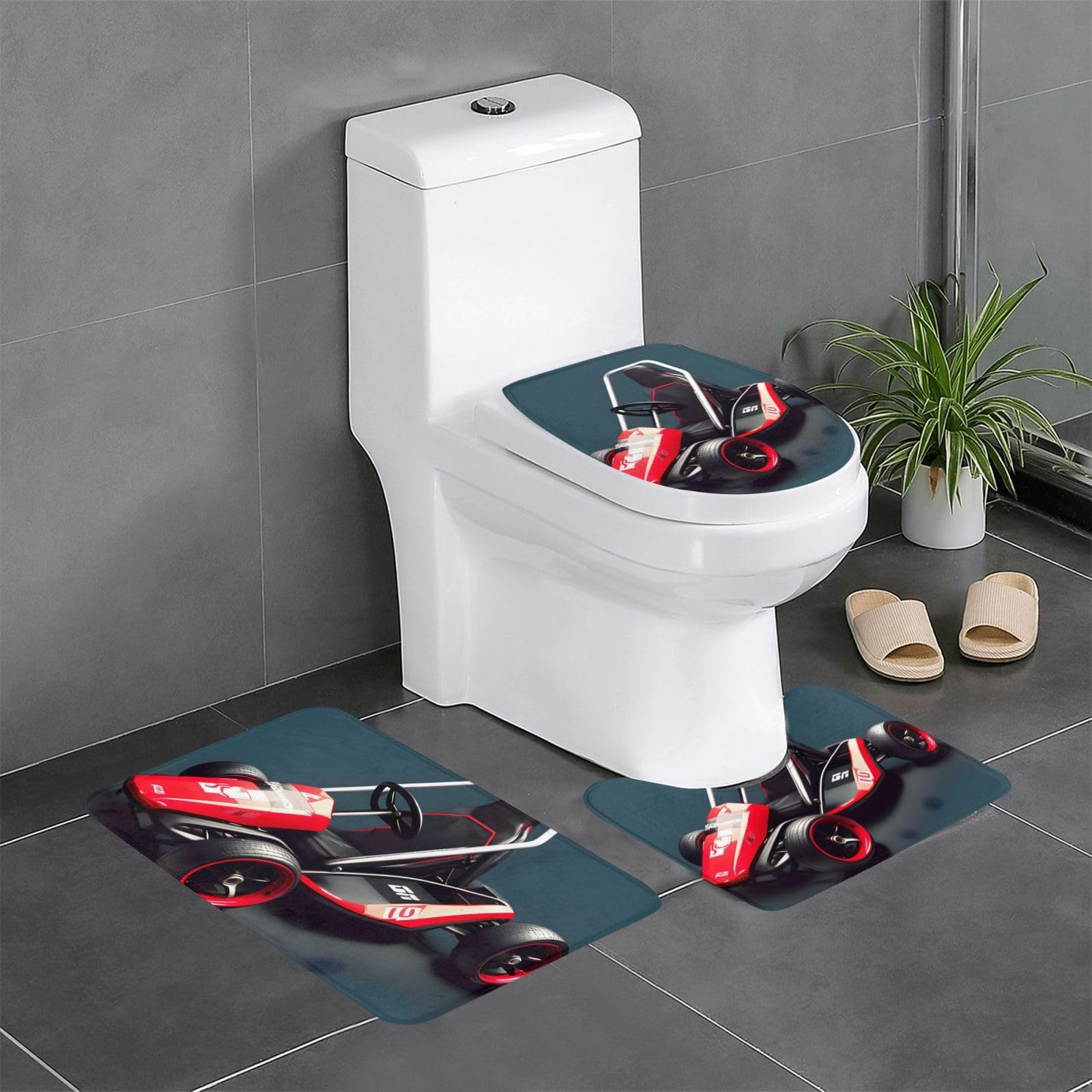 Tapis de salle de bain Kart antidérapants lot de 3 mini tapis contre les glissades
