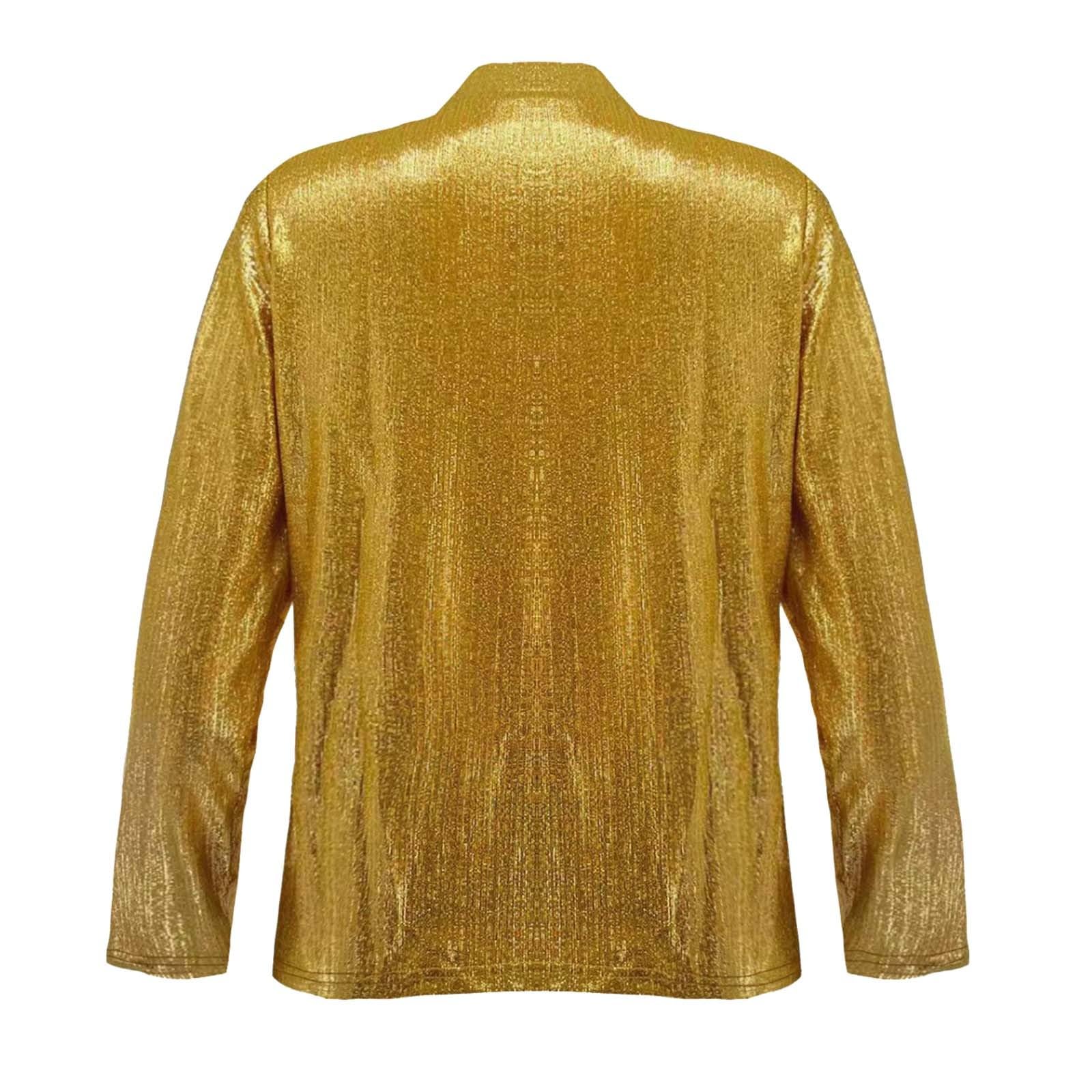 Generisch 2026 Damen-Pailletten-Langarm-Stil, mittellang, kleiner einfarbig (Red-2, L)
