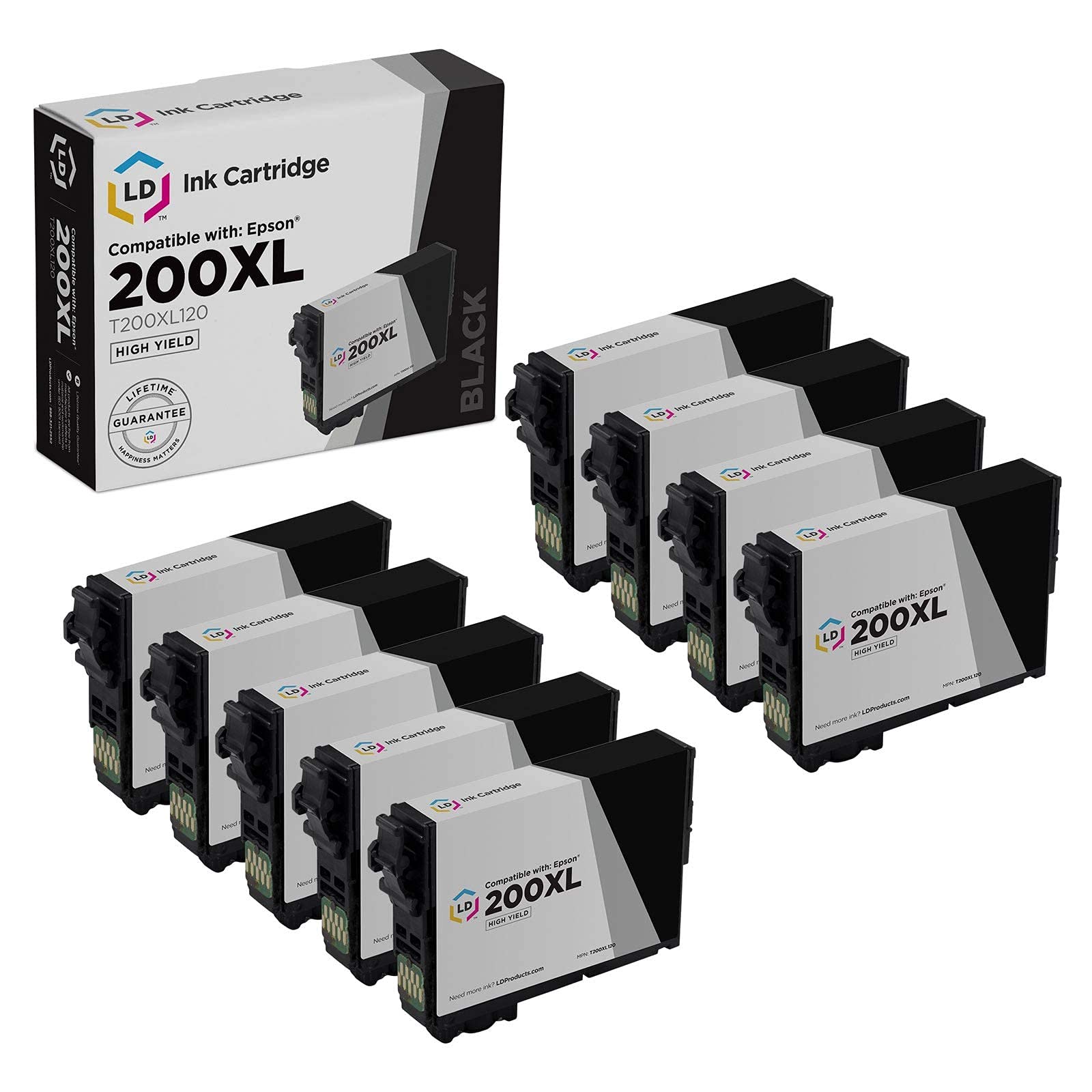 LD Products Remanufactured Replacements for Epson 200XL Ink Cartridges 200XL 200 XL T200XL120 High Yield for use in XP-200, XP-300, XP-310, XP-400, XP