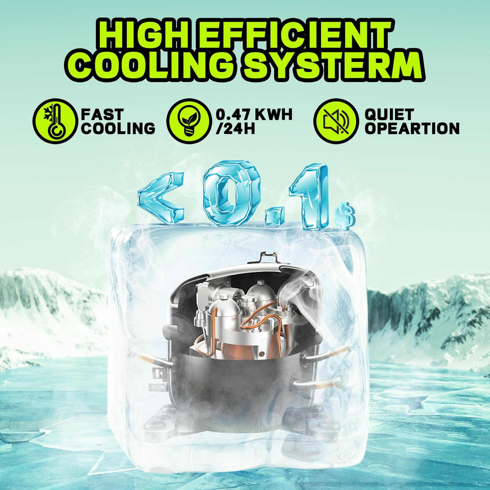 Small Mini Freezer Chest Freezer With 2 Hanging Baskets Electronic Control To 1℉Top Door Open Freezer Energy Saving Quiet Operation Perfect For Dorm, Garage And Rvs, Black on Fridge.com - View 5