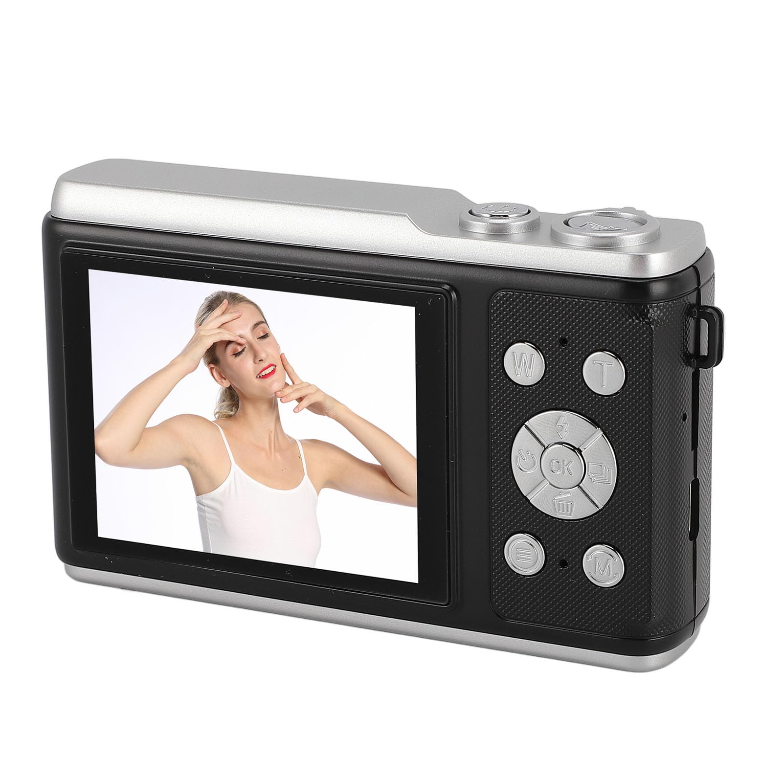 Aparat Cyfrowy 4K Aparat 50 MP z Autofokusem, 16-krotnym Zoomem i Drganiami dla Początkujących Oraz Ekranem o Przekątnej 2,8 Cala (BLACK)