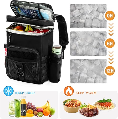 Miniatura 7 de UMUFUKA Mochila térmica de doble sección, aislada, a prueba de fugas, para hombres y mujeres, bolsa térmica táctica de gran capacidad, bolsa de