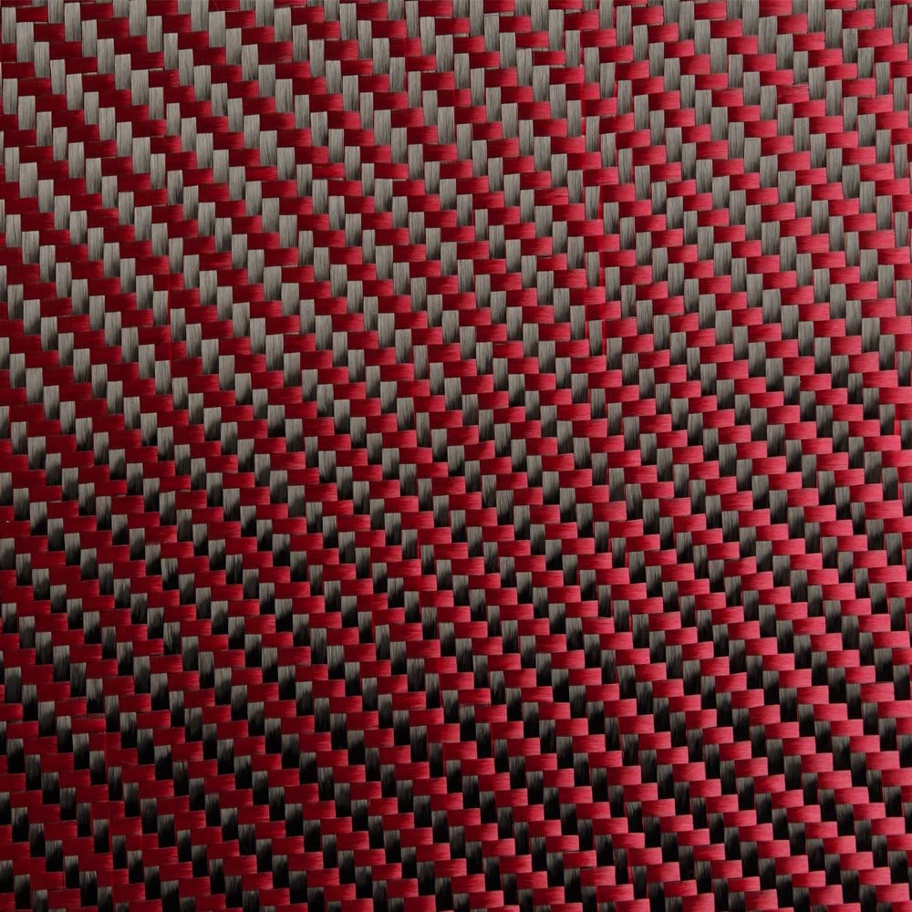 Tejido Tejido de Fibra de Carbono, Tejido híbrido de Fibra de aramida de Carbono 3K de 0,5 m²/1 m², 190 g/m², 0,2 mm de Grosor(Green,0.5 Sqm)