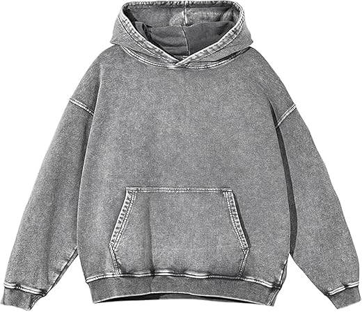 KEEPSHOWING Mens Oversized Hoodies Vintage Hoodie Couples Pullover Acid Wash Hoodies for Men Streetwear Sweatshirts