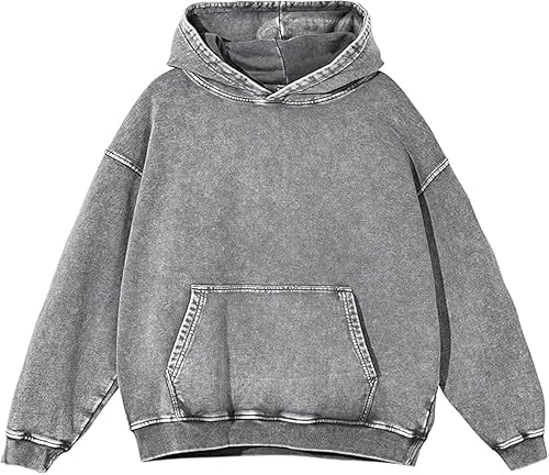 KEEPSHOWING Mens Oversized Hoodies Vintage Hoodie Couples Pullover Acid Wash