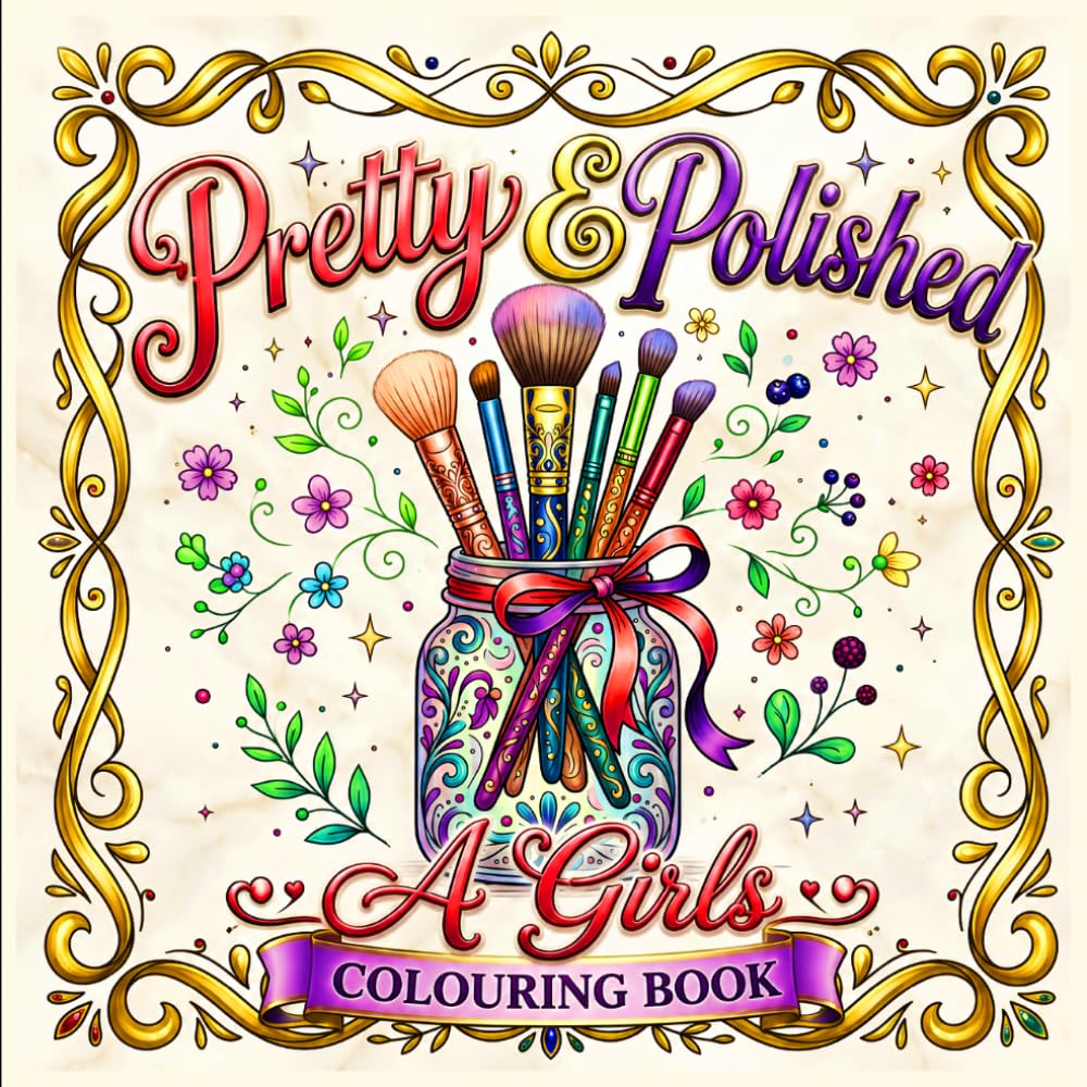 Pretty & Polished: A Girls' Colouring Book of Makeup, Beauty & Sparkle Kids, Teens And Adults