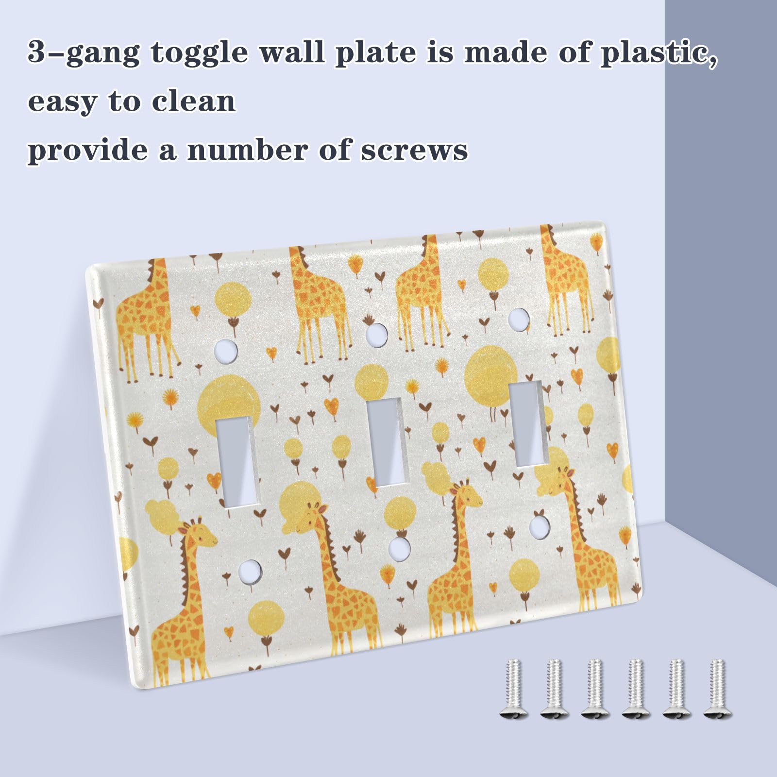 UMIRIKO Cute Giraffe Light Switch Cover Plate Covers Decorative Double Toggle Home Decor 202a8997