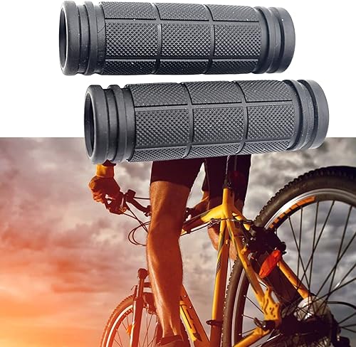Miniatura 4 de lamphle 1 par de empuñaduras de bicicleta negras suaves y cómodas asas de goma, empuñaduras de manillar de bicicleta para adultos, se ajustan a las