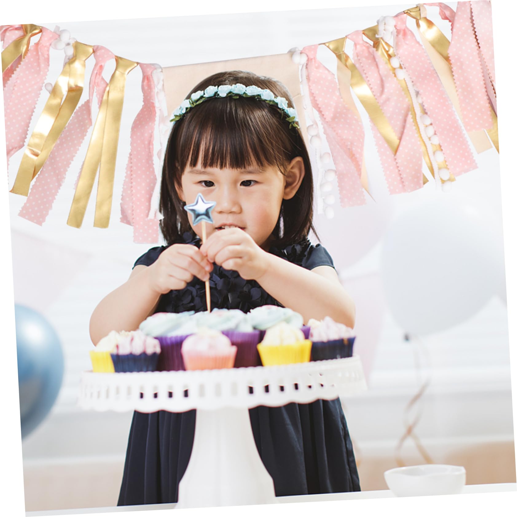 VICASKY 3piezas Banderín De Cumpleaños Para Sillas De Comedor Decoración Creativa De Fiesta Para Niñas Para Celebraciones Casa o Jardín Diseño Chic