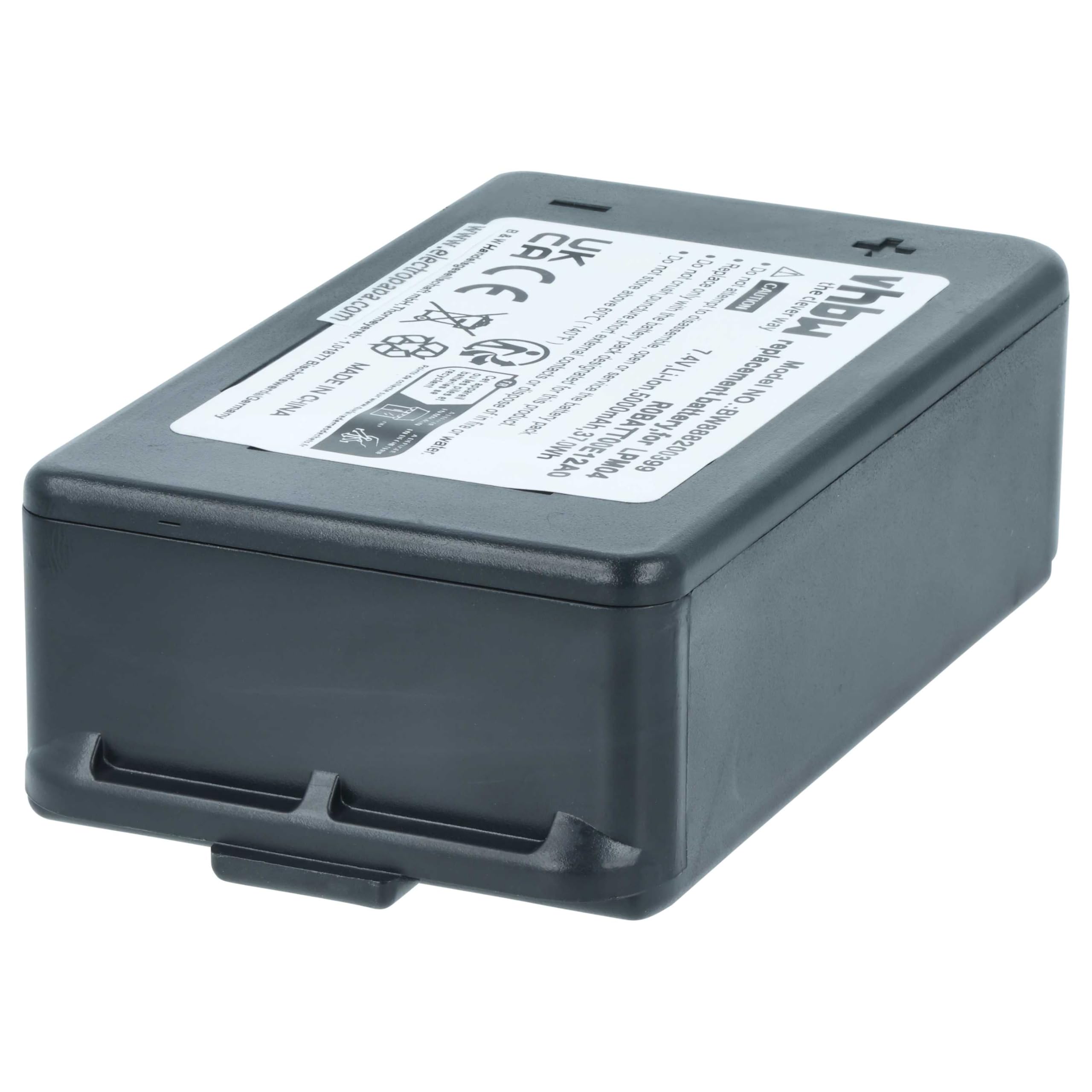 vhbw 2X batería reemplaza Autec R0BATT00E12A0, LPM04 para Mando a Distancia Industrial (5000 mAh, 7,4 V, Li-Poli) - Negro