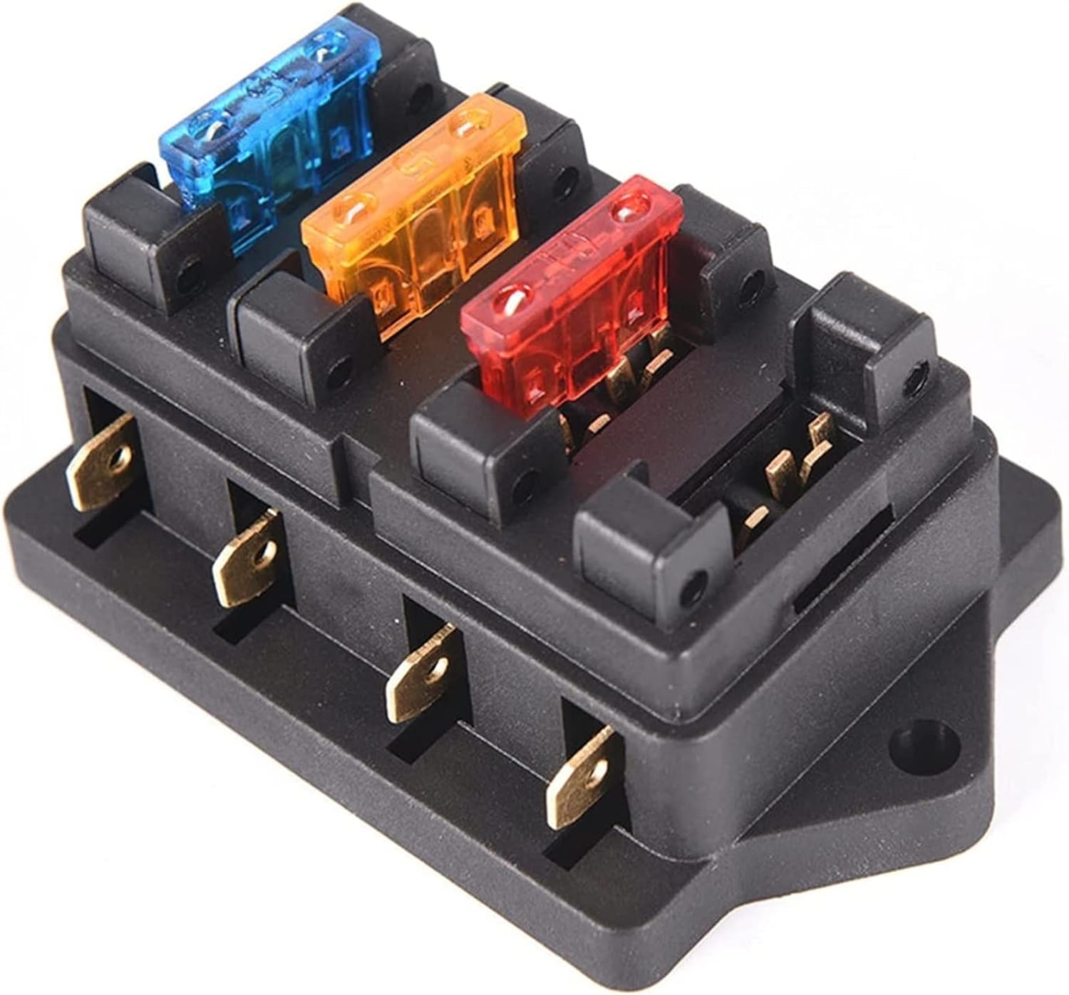 Car 4 Way Circuit Standard ATO Blade Fuse Box Block Holder 12V/24V