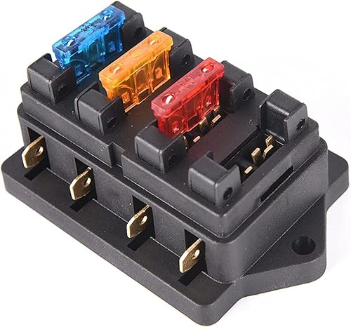 Miniatura 3 de Coche 4 vías circuito estándar ATO hoja fusibles bloque titular 12V24V+4 vías fusible