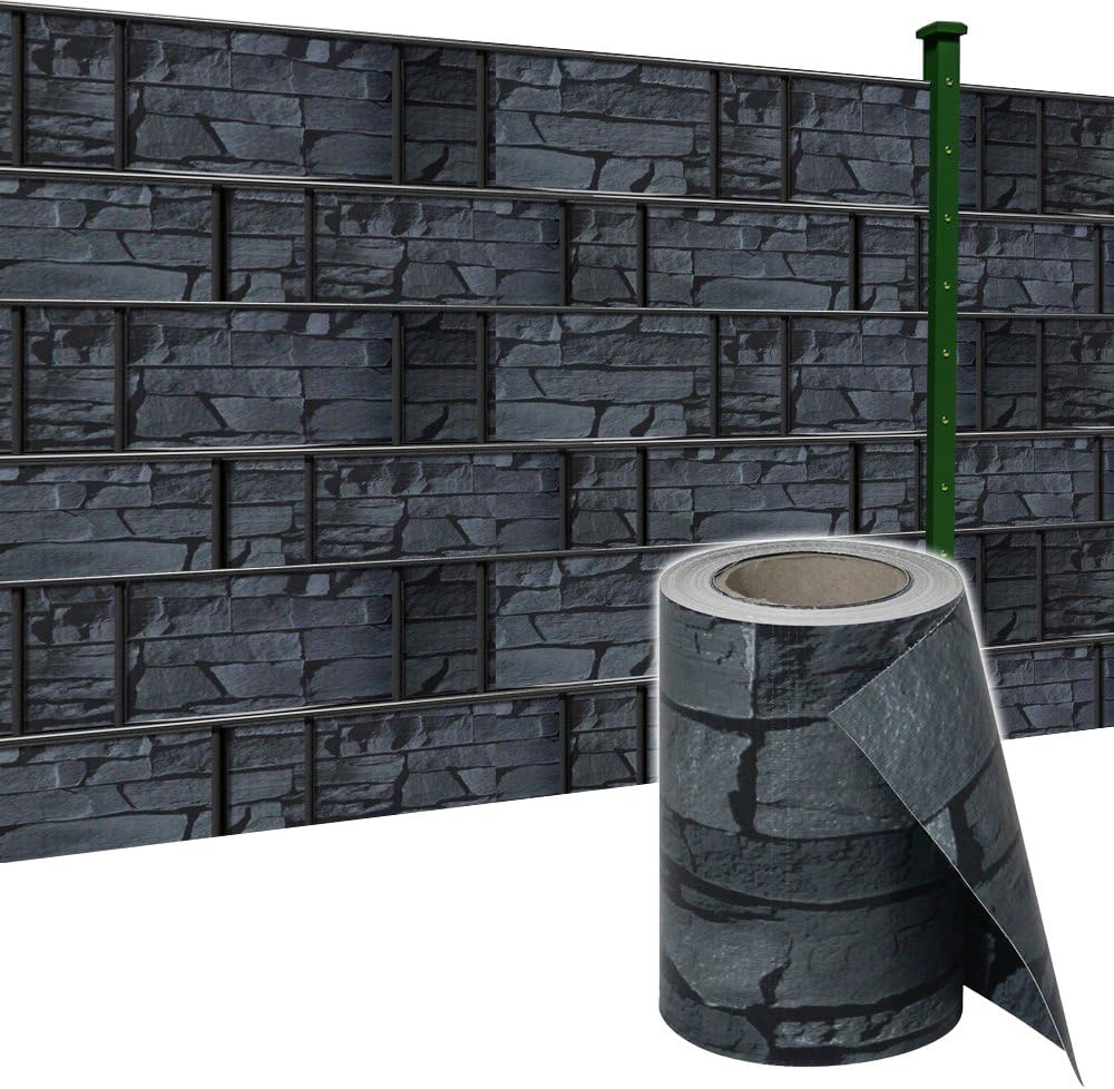 HENGMEI Pvc zichtbeschermingsstrips, 70m x 19cm, met 30 HENGMEI Pvc zichtbeschermingsstrips, 70m x 19cm, met 30
