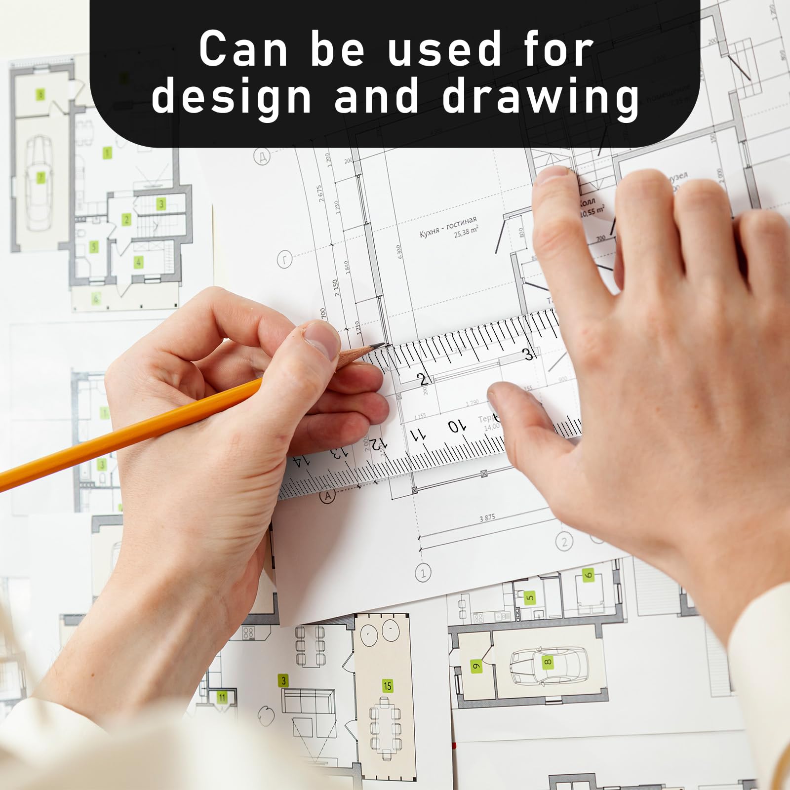 3 Pack 6 Inch 8 Inch 12 Inch Ruler Clear 3 Size Small Ruler Plastic Straight Rulers with Centimeters and Inches, Shatterproof Measuring Tools for School, Office and Home - Image 6