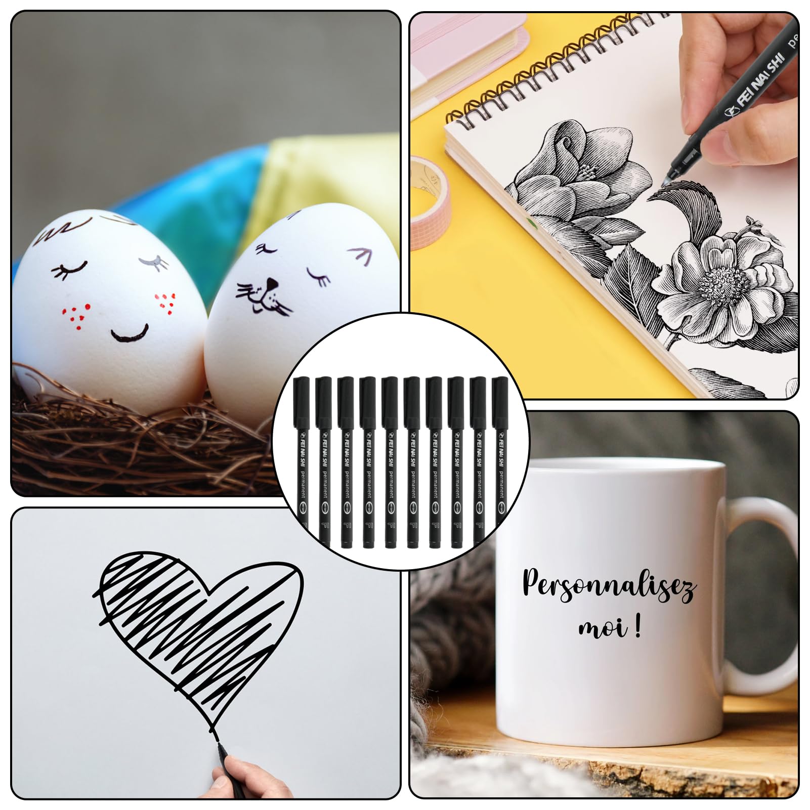 30 Pack Black Permanent Markers Fine Tip - Quick Dry, Fade Resistant For Office, School, Art