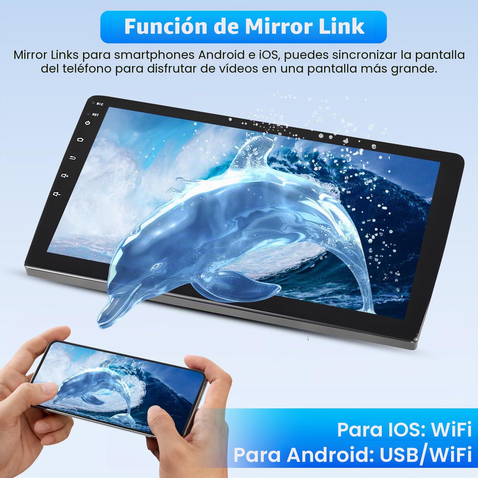 Roinvou 4+64G Radio Coche para FIAT Bravo 2007-2014 Carplay Inalámbrico Android Auto, Android Pantalla Radio Coche 9 Pulgadas MirrorLink Bluetooth WiFi GPS 32EQ RDS/FM SWC Cámara