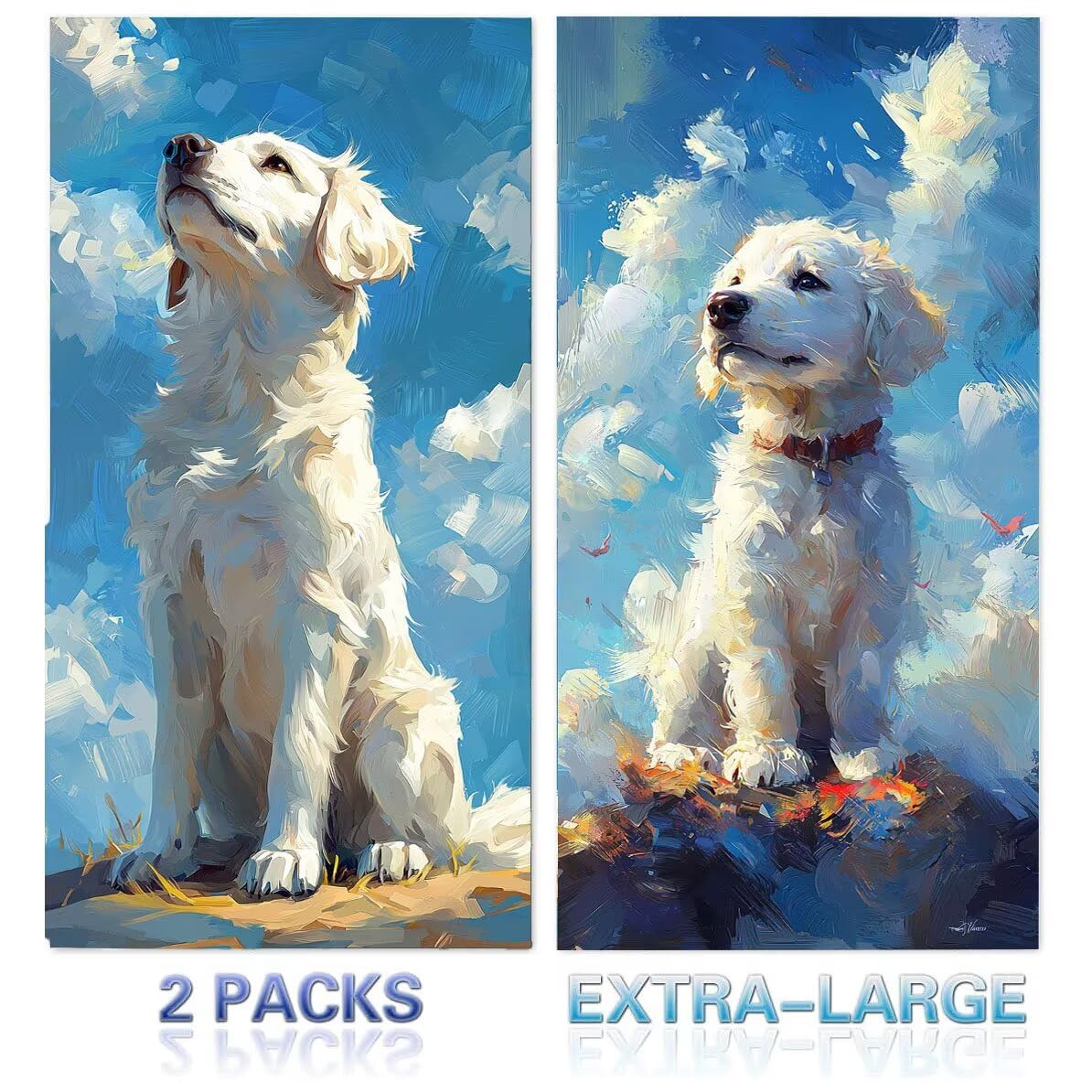 Serviette de Plage xxl, 2PC Animaux chiens Serviette Microfibre 80 x 160 cm, Grande Serviettes de Plage Léger et Séchage Rapide, Serviettes Convient pour Sauna, Homme, Femme Plages Accessoires n-229