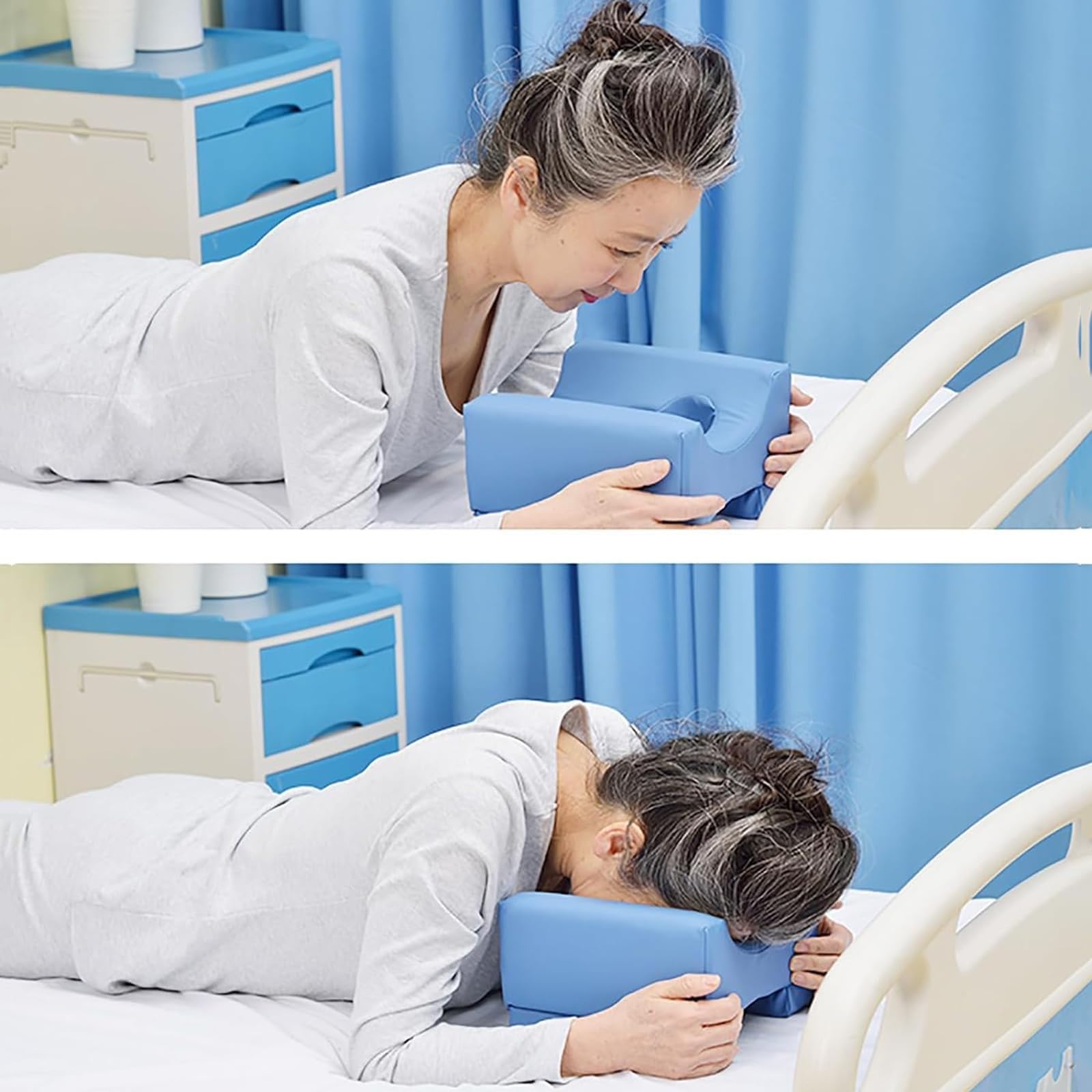 Almohada boca abajo para dormir después de una cirugía ocular, soporte para la cabeza y el hombro