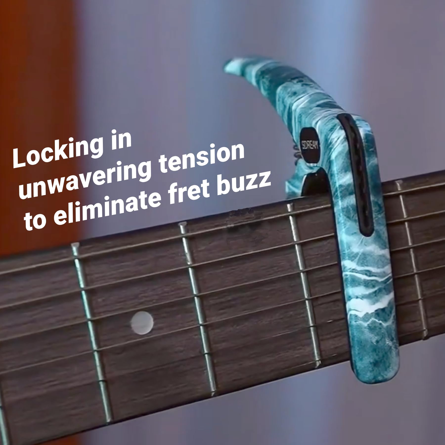 Cejilla para guitarra, acero inoxidable, color arcoíris, para guitarras eléctricas (océano)