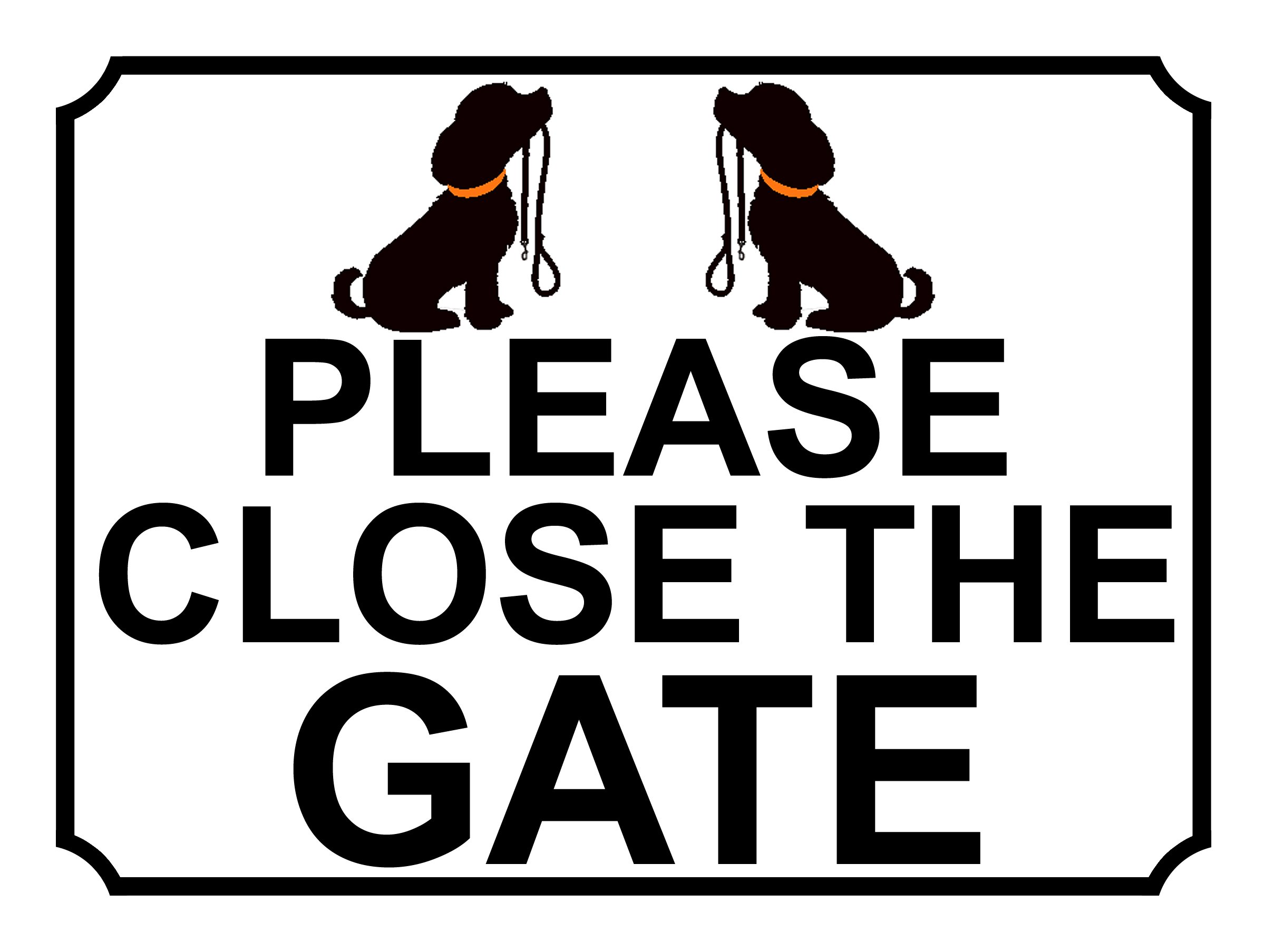 PLEASE CLOSE THE GATE DOG WITH LEAD THEME METAL SIGN 267MM X 200MM (141H1L) LARGE 10" X 8"