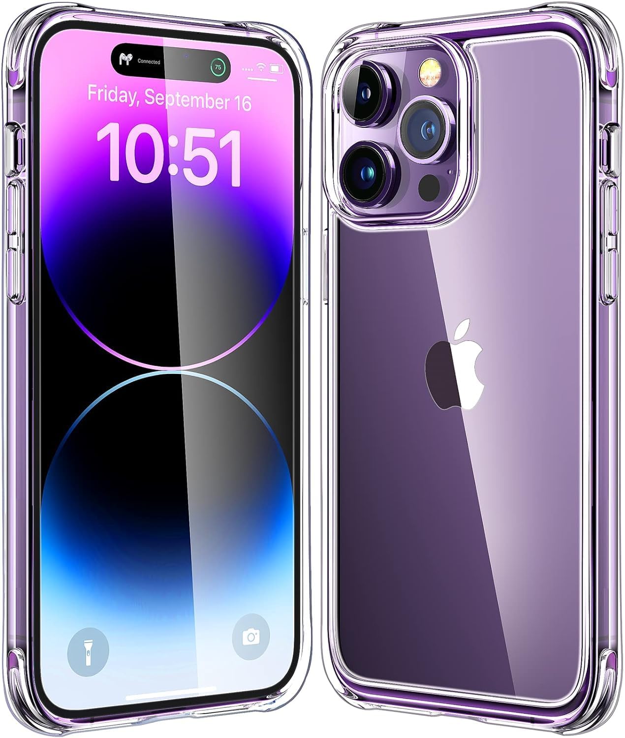 Mkeke for iPhone 14 Pro Case Clear, [Military Grade Protection] [Not Yellowing] Shockproof Acrylic Phone Case for Apple iPhone 14 Pro 2022