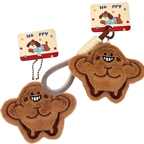 2-Piece Cockroach Keychain with Muscle Design - Plush Squeaky Animal