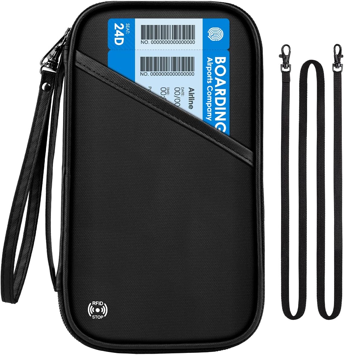 Samsonite RFID Zip Close Travel Wallet, Black, One Size