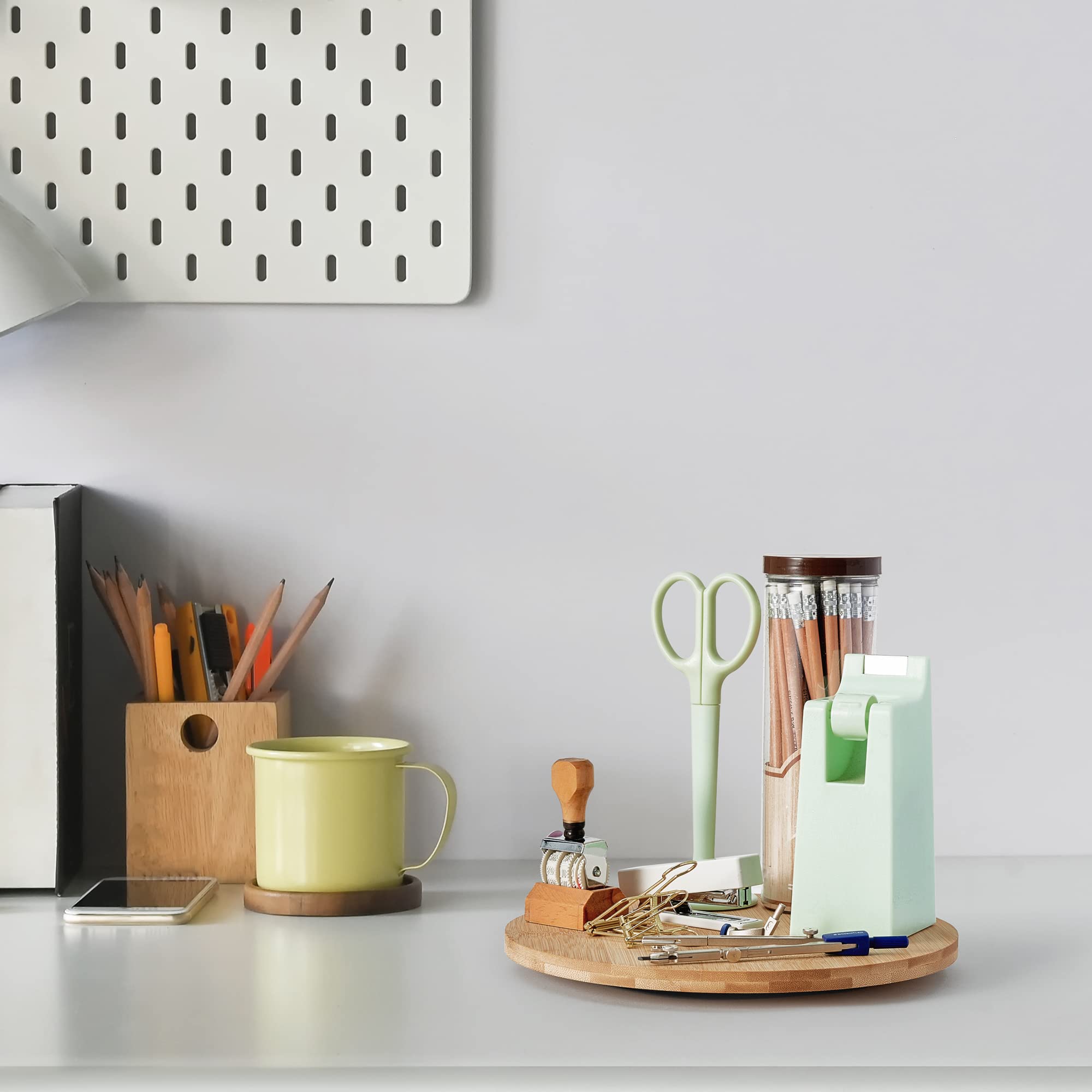 JS Gourmet - Plateau Tournant Lazy Suzan En Bambou, Diamètre De 14