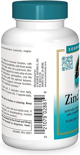 Miniatura 4 de Source Naturals Wellness ZincMunity, apoya la absorción, el metabolismo y la utilización de zinc para la salud inmunológica*, 50 mg de zinc - 60