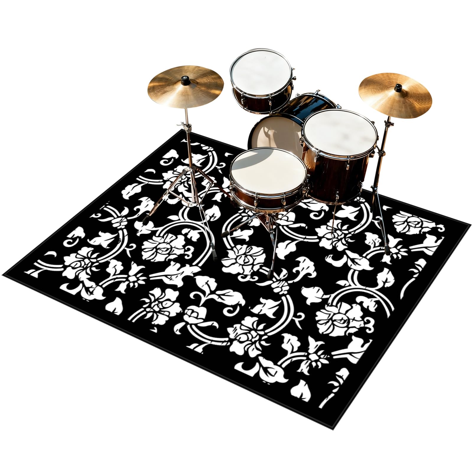 Tappetino Insonorizzato Batteria Drum Tappetino per Batteria e Percussioni Tappeto a Tamburo Tappeto per Batteria Elettrica Tappeto per Batteria Acustica Tappeto Antiscivolo Batteria 230 x 200 cm