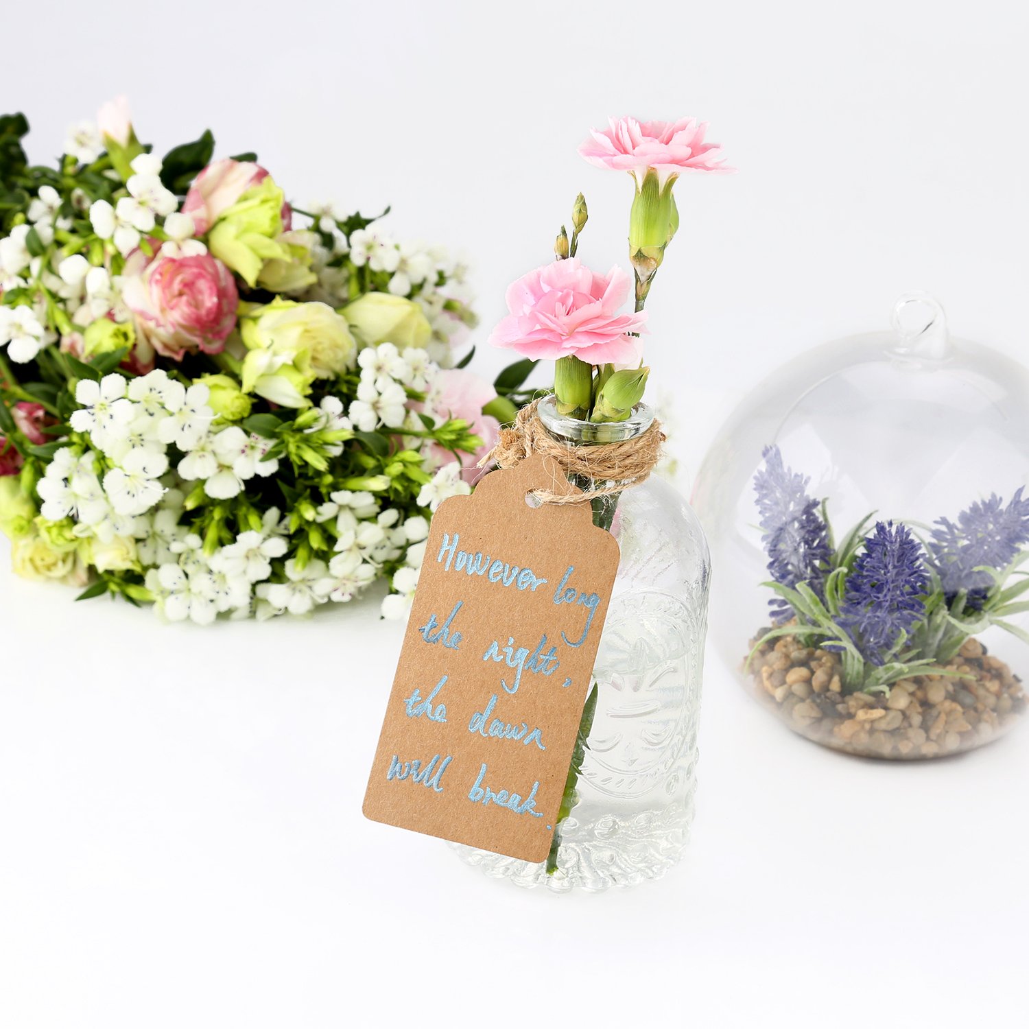 Etiquetas de regalo, 120 pcs papel Kraft etiquetas de papel para boda marrón rectangular Craft Etiquetas con libre 100 pies Natural Yute Twine
