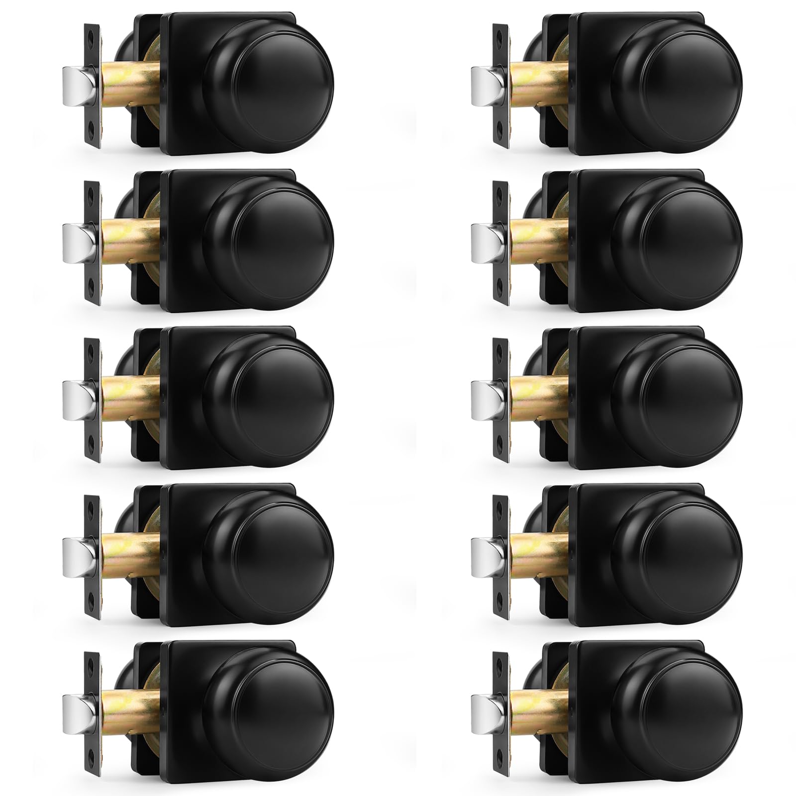 Brushed Nickel Passage Door Knobs - 6 Pack -7
