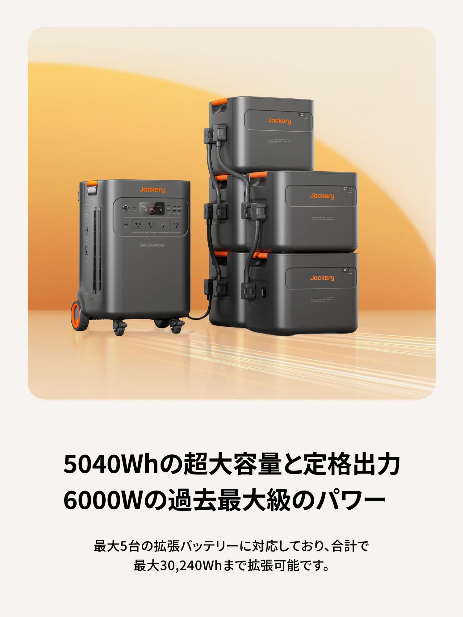 Amazon.co.jp: Jackery ポータブル電源 5000Plus 5040Wh 定格6000W 大