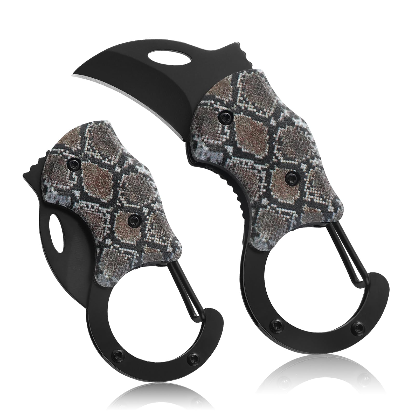 Small Pocket Knife for Women Men, Cool Folding Knife Box Cutter, Folding Utility Knife with 1.38''Sharp Blade, Mini EDC Knives for Everyday Carry, Ideal Gifts for Men（Snakeskin Pattern）