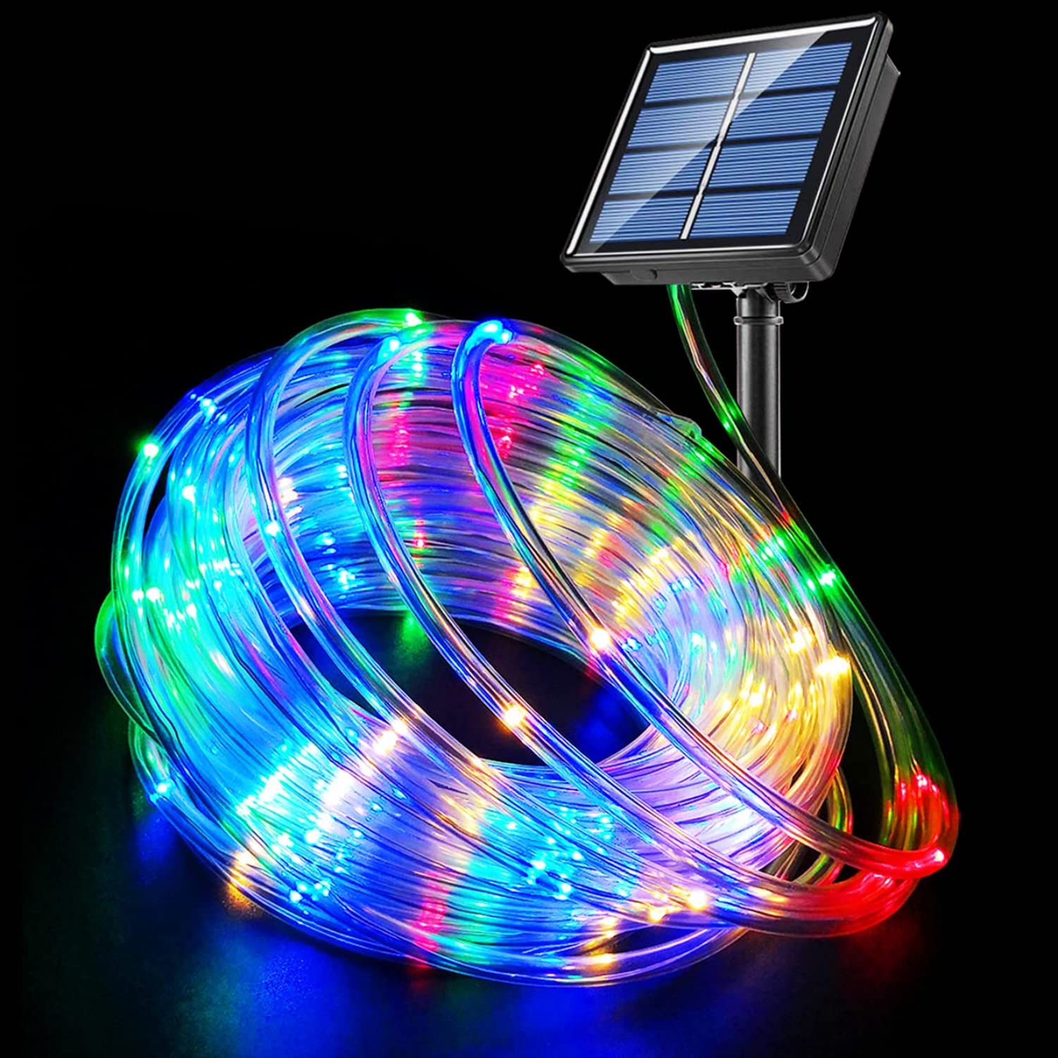 Arabest Solar String Lights, 12m 100 LED Fairy Lights, 8 Modes Color Changing Solar Rope Lights, Super Bright Waterproof Solar Outdoor String Lights for Garden, Patio, Wedding Party (Multi-Color)