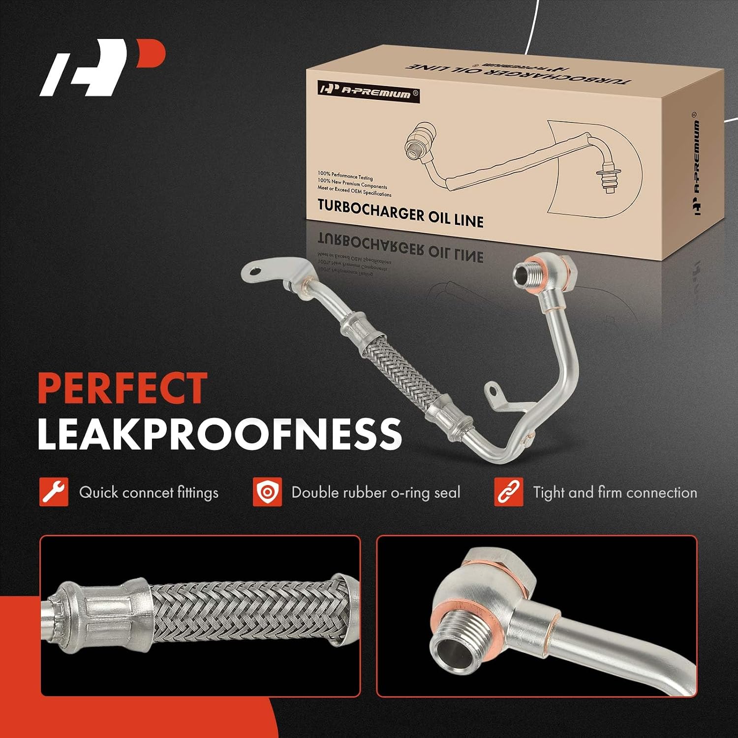 A-Premium Turbocharger Coolant Line Compatible with BMW X5, 750i 750Li M550i M850i xDrive, X6, X7, Alpina B7 XB7, Alpina B8 Gran Coupe