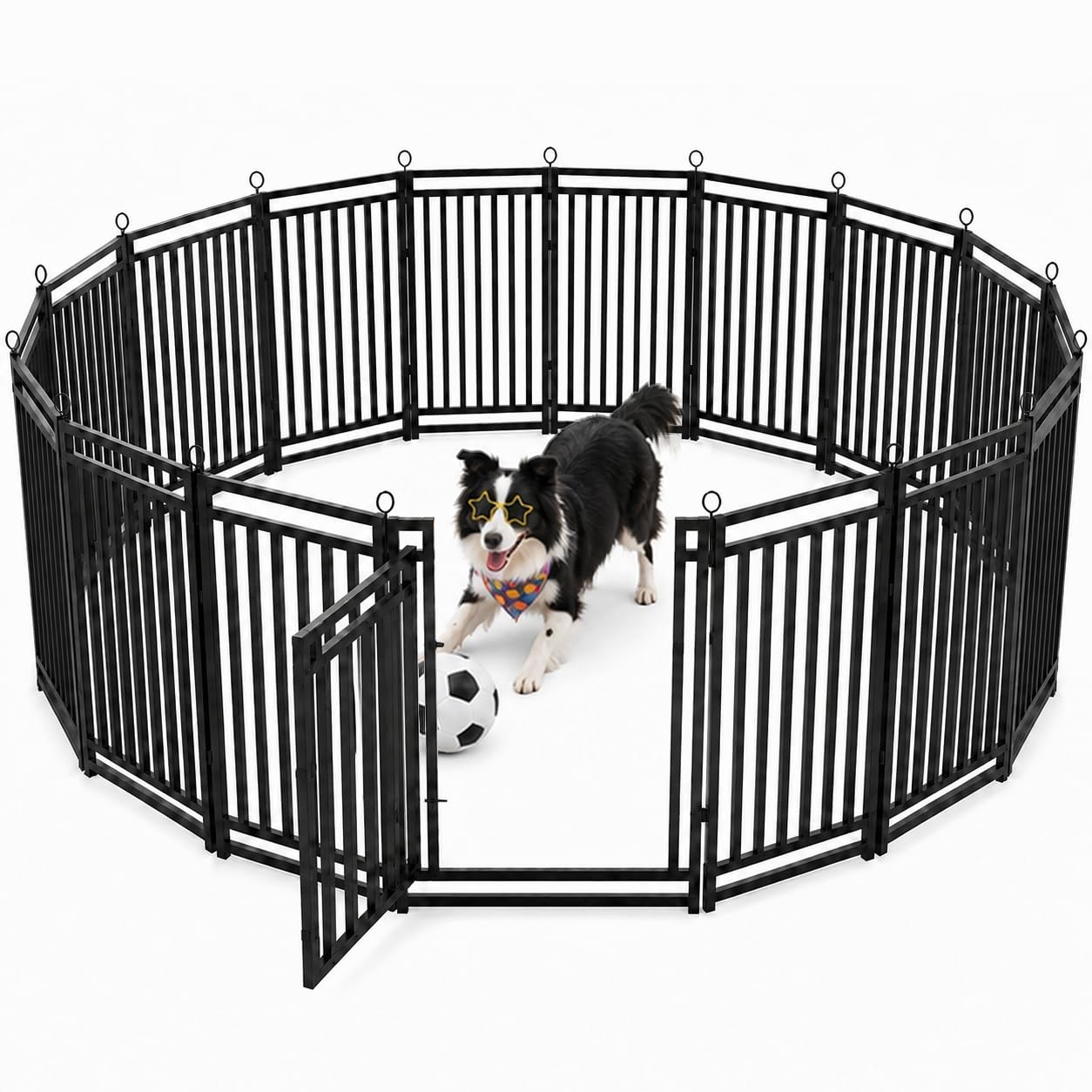 Petorldog Thickened Outdoor Dog Fence, 47" H, 48 Panels for Yard & Camping