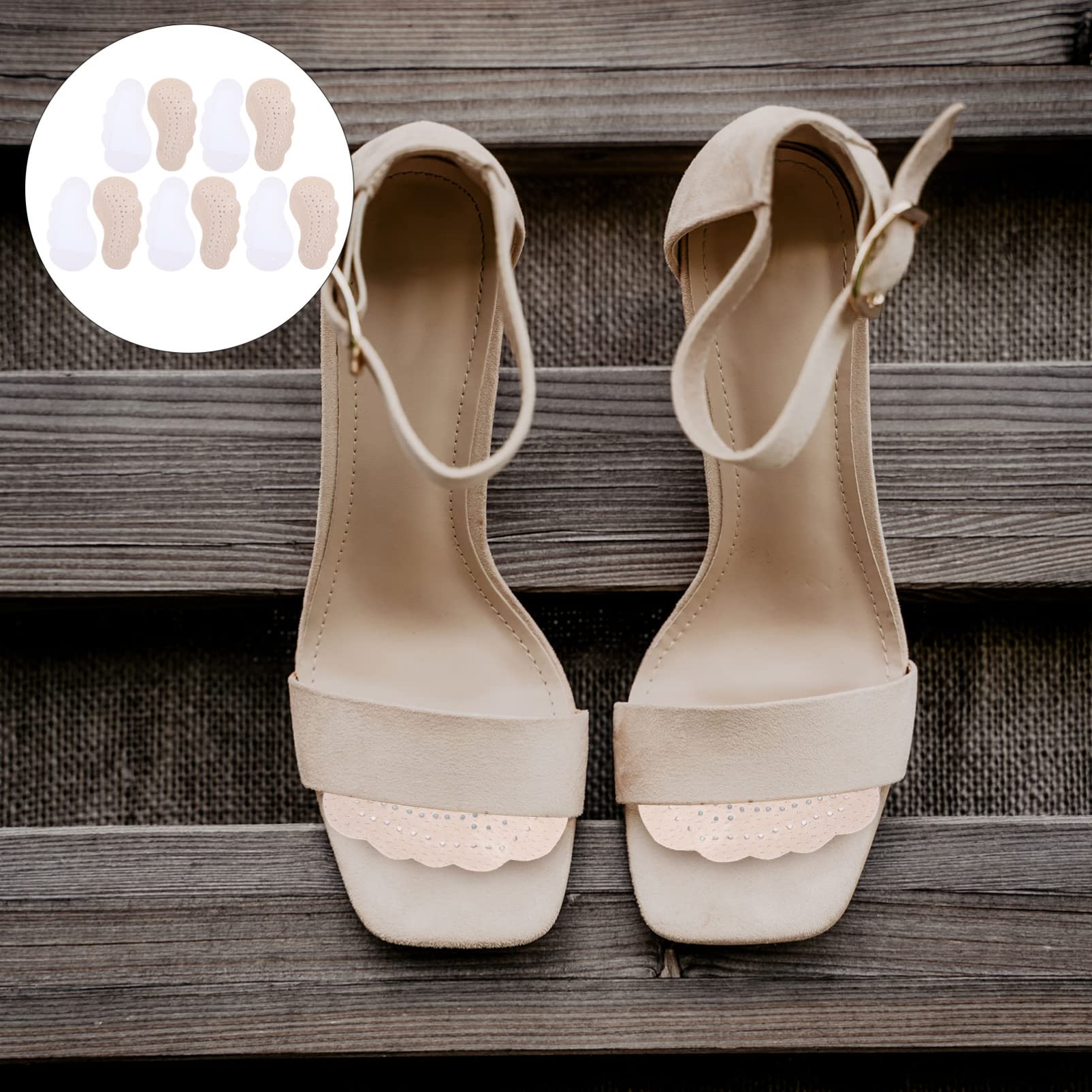 Healvian 25 Paar Anti-Rutsch-Aufkleber für High Heels Schuheinlagen Mittelfuß-Schuhfüller rutschfeste Vorfußpolster Sandalen High-Heel-Zubehör Schuhe halbes Kissen selbstklebend Lieferungen