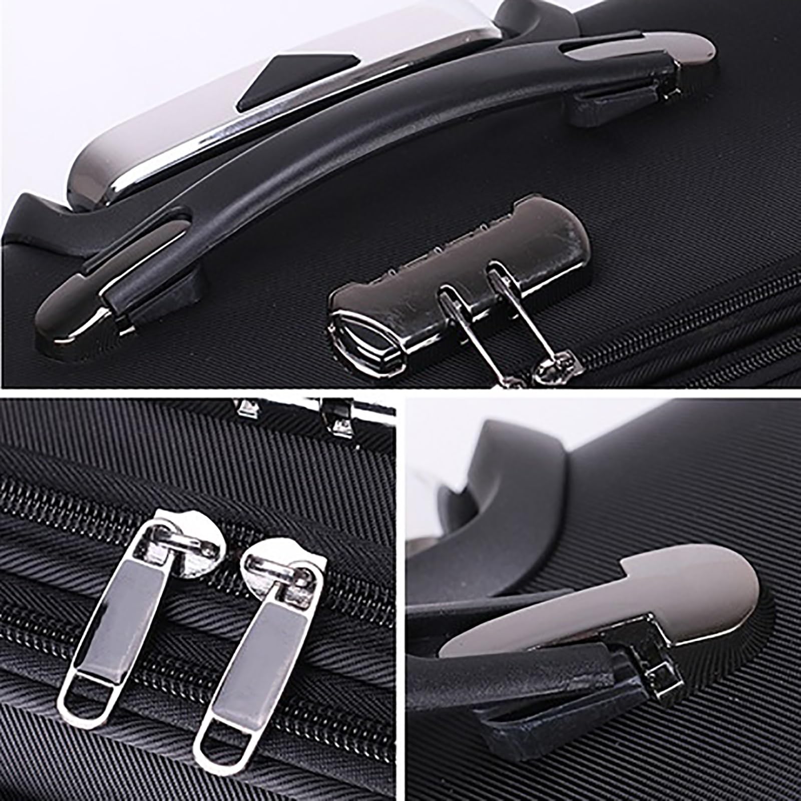 Business Trolley Donna da con 4 Ruote Piroettanti, Valigetta con Ruote, Laptop Trolley per Laptop Valigia Pilota con Tasca Organizzatore e Chiusura a Combinazione(A)