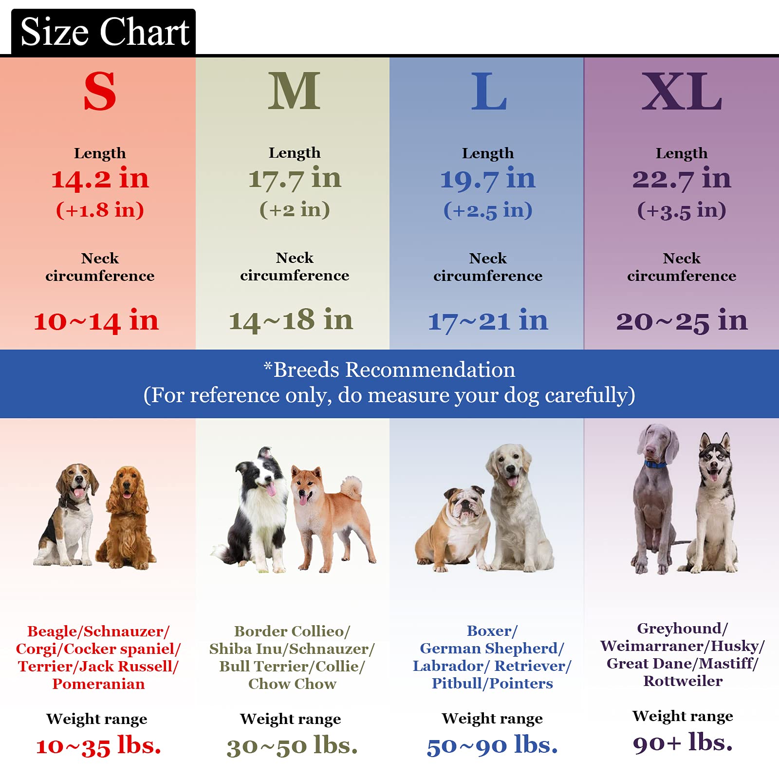 Kletloop Dog Prong Traing Collar,Choke Pinch Collar [2 Extra Links][Dog Whistle][Color] with Martingale Chain and Rubber Caps, for Medium Large Breed-L