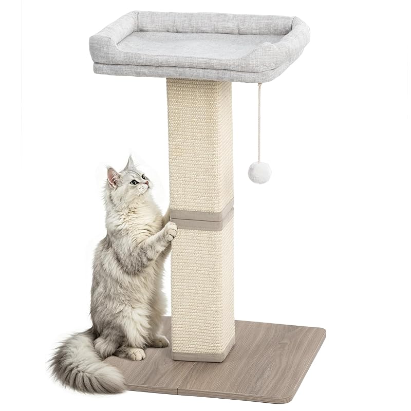 Arranhador para gatos com poste de sisal e perch elevado Kilodor 81,28 cm
