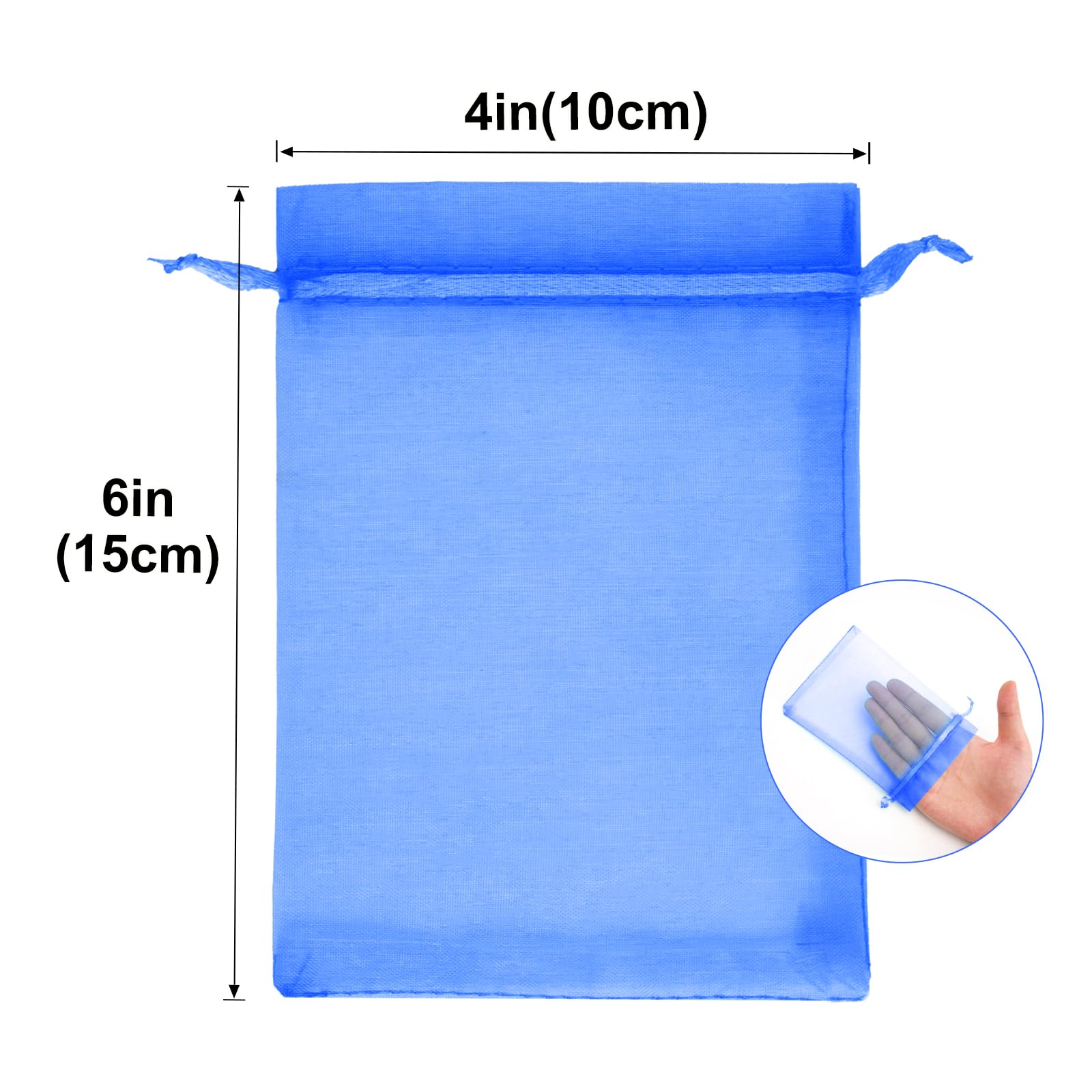 G2PLUS 100PCS Bolsas Organza Azul: Bolsas de Organza de Regalo con Cordón 10×15CM para Boda Favores Joyas y Dulces